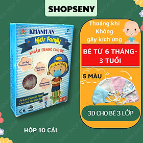 Khẩu trang cho bé trẻ em 3d mask kháng khuẩn hộp 10 cái Khánh An KID10