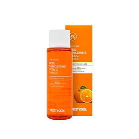 Nước hoa hồng dưỡng trắng, phục hồi da Vitamin C Prettyskin, Toner Pretty Skin The Pure Jeju Tangerine cấp ẩm làm dịu