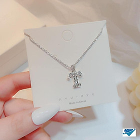 Mặt dây chuyền bạc hình chữ cái chất liệu bạc MS58c