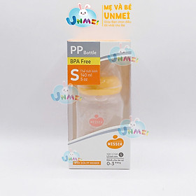 Bình sữa Wesser cổ hẹp nhựa PP mẫu mới