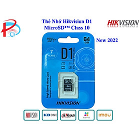 Mua Thẻ Nhớ Hikvision 64G/32GB MicroSD Class 10 D1 Tốc Độ Cao Box Xanh Chuyên dùng cho Camera  Điện Thoại  Máy Ảnh... - Hàng Chính Hãng BH 7 Năm