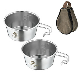 Set Dụng Cụ Nấu hốc Thép Không Gỉ Cho Cắm Trại Dung Tích 450Ml - phần lớn Màu - 2 Nồi Sierra