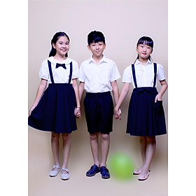 Áo sơ mi tay ngắn đồng phục học sinh viền ngực nam DPT004 - 7y