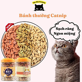 Bánh cá/bánh thưởng Catnip cho mèo, giảm búi lông, sạch răng