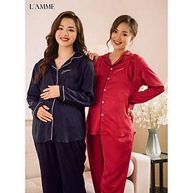 Bộ bầu sau sinh mặc nhà (L03) chất lụa mát mẻ, thấm hút mồ hôi tốt thích hợp cho da nhạy cảm thiết kế bởi LAMME