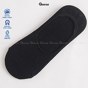 Tất Lười Nam, Tất Nam mang Giày Lười vải cotton mềm mại thoáng mát, Có đệm cao su chống trượt gót chân - Đen 02