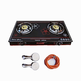 Bếp ga đôi đầu đốt nhôm tặng 2 điếu hồng ngoại và dây gas