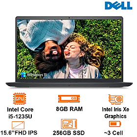 Máy Tính Xách Tay Laptop Dell Inspiron 15 3520 - Black - 15.6 FHD WVA; i5-1235U; 8GB; 256GB SSD; WF5 + BT5.0; Polyc; Win11H+ OfficeHS21; 1Y IH (N5I5122W1) - Hàng Chính Hãng