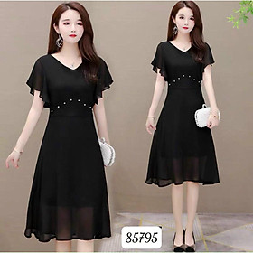 ĐẦM VOAN Ý ĐÍNH NGỌC,ĐƯỢC THIẾT KẾ HỌA TIẾT TRƠN NHƯNG KHÔNG KÉM PHẦN SANG TRỌNG LANA FASHION