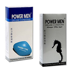 Bao Cao Su Power Men Viagra Siêu Mỏng và Bao Cao Su Power Men Cá Ngựa Xám (Hộp 12 chiếc)