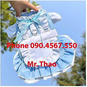 Váy hầu gái cho Chó Mèo , Váy tạp dề cho thú cưng , Quần Áo Thú Cưng