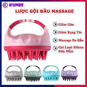 Lược Gội Đầu Massage KUNBE Gai Silicone Siêu Mềm Giảm Gàu, Ngăn Rụng Tóc