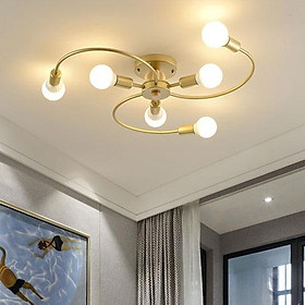 Đèn trần ZOISA 6 bóng xoáy hiện đại trang trí nội thất cao cấp, sang trọng - kèm LED .