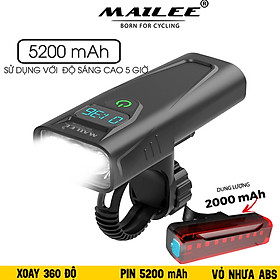 Đèn Pha Xe Đạp Chiếu Sáng Chống Nước CD-30 Gắn Tay lái, Vỏ nhựa ABS, Sạc Điện Type-C Có Đồng Hồ Hiển Thị Thời Gian Lượng Pin, Có Hỗ trợ Sạc Khẩn Cấp - Mai Lee