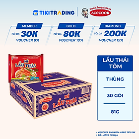 Thùng 30 Gói Mì Lẩu Thái Tôm Acecook (81g x 30 gói)