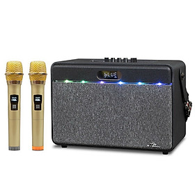 Loa bluetooth karaoke Kiomic K618 - Tặng kèm 2 micro không dây