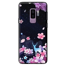 Ốp in cho Samsung Galaxy S9 Plus Hoa Hươu Nền Đen - Hàng chính hãng