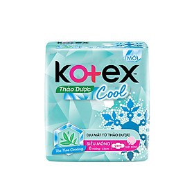 Combo 8 Gói BVS Kotex Thảo dược Cool dịu mát SMC 23cm (8 miếng/gói)