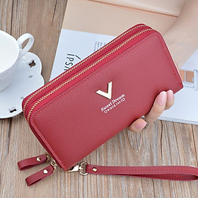 Ví nữ dài G0067 cầm tay 2 ngăn kéo sang trọng, thiết kế hình chữ dễ thương nhiều ngăn tiện dụng
