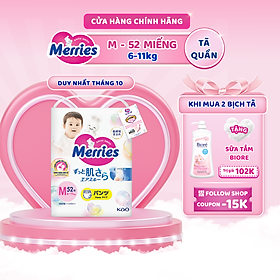 Tã/bỉm quần Merries size M - 52 miếng (dành cho bé từ 6 - 11kg)