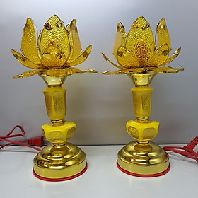Đèn thờ cánh sen vàng