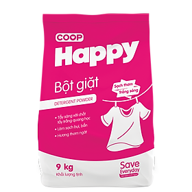 Chỉ giao HCM Bột giặt sạch thơm Co.op Happy 9kg - 3437745