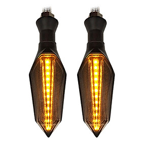 1 Pair Dual Color LED Motorcycle Turn Signal Lights Amber Flashing Turning Indicators Rear Brake Lights 12V