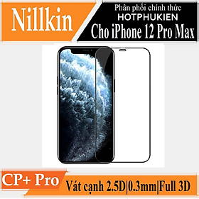 Miếng dán cường lực iPhone 12 Pro Max (6.7 inch) hiệu Nillkin Amazing CP+ Pro  full màn hình 3D mỏng 0.23mm, Kính ACC Japan, Chống Lóa, Hạn Chế Vân Tay - Hàng chính hãng