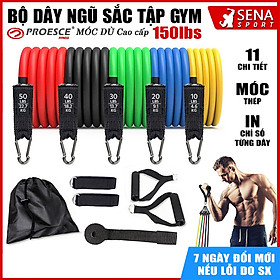 Bộ 5 dây ngũ sắc kháng lực tập Gym - Dây cao su kháng lực hỗ trợ tập toàn thân