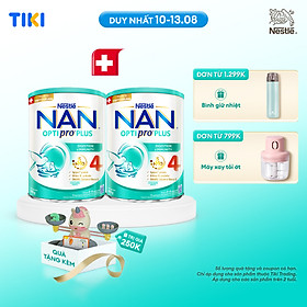 [Tặng Đồ chơi toán học cân bằng] Bộ 2 lon Sữa bột Nestlé NAN OPTIPRO PLUS 4 800g/lon với 5HMO Giúp tiêu hóa tốt + Tăng cường đề kháng - Bé 2-6 tuổi