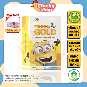 Dầu húng chanh lên men Minion gold 30ml tăng đề kháng, giảm ho, khò khè - khăn ướt