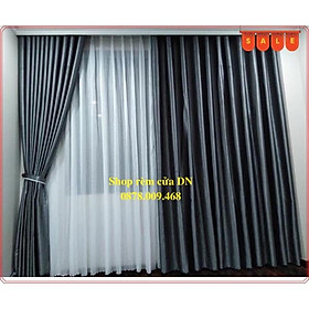Mua Rèm cửa sổ màu xám đậm chống nắng 100% vải dày lên rèm đẹp sang trọng