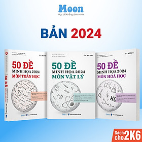 Hình ảnh Bộ đề trắc nghiệm khối A: 3 Sách luyện đề minh hoạ ôn thi thpt môn toán lý hoá moonbook