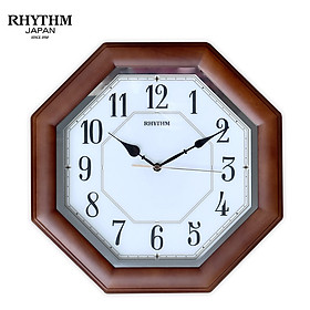Đồng hồ treo tường Nhật Bản Rhythm CMG912NR06, Kt 34.0 x 34.0 x 4.5cm, 1.11kg Vỏ gỗ. Dùng Pin.
