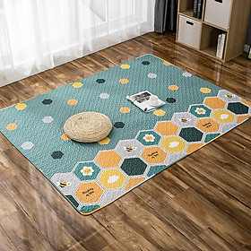 Mua Thảm Cotton Chần Bông Trải Sàn Tông Xanh Cao Cấp