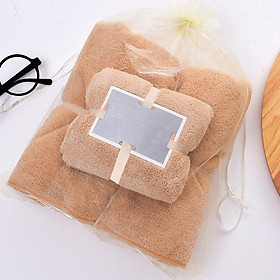 Set 2 Khăn tắm 34x75+70x140,siêu thấm chất liệu 100 cotton 120g+450g -143