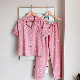 Pijama, Bộ Ngủ Nữ cotton ngắn tay quần dài BNND04