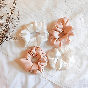 Dây Cột Buộc Tóc Scrunchies Cho Nữ Hot Trend Thời Trang Chất Lụa Cao Cấp Mềm Mịn Sáng Bóng Màu Pastel Ngọt Ngào