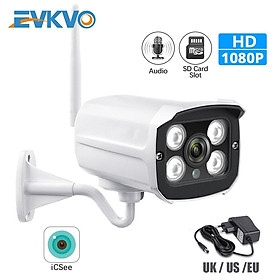 EVKVO - ICSEE XMeye APP Kết nối WIFI Camera theo dõi ngoài trời HD 1080P WIFI Bullet IP Camera CCTV Tầm nhìn ban đêm hồng ngoại Metal Waterproof Outdoor Home Security Surveillance Camera IP Phát hiện chuyển động Alarm Đàm thoại hai chiều