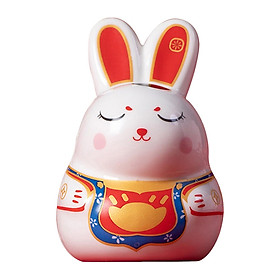 Rabbit Figurine Piggy Bank Money Saving Pot Jar for Home Decoration Kids