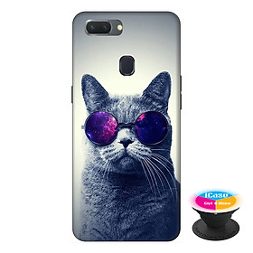 Ốp lưng điện thoại Oppo A5S hình Mèo Con Đeo Kính Mẫu 2 tặng kèm giá đỡ điện thoại iCase xinh xắn - Hàng chính hãng