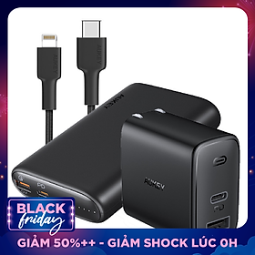 Combo AUKEY Pin Sạc Dự Phòng 15.000 mAh PB-Y39, Cốc Sạc Nhanh PA-F3, Cáp C To Lightning CB-CL - Hàng Chính Hãng