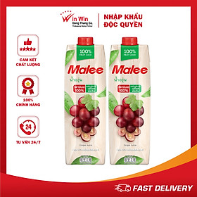 COMBO 2 Hộp Nước Ép Nho Malee 1L | Malee 100% Grape Juice 1L