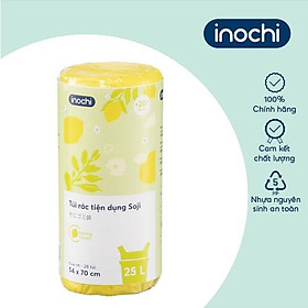 Túi rác tiện dụng inochi -  Soji 25L x 28 túi (Size M) Hương Chanh có quai cầm