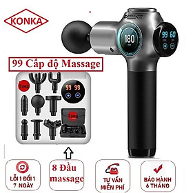 Súng massage gun cầm tay máy massage KONKA 8 đầu massage 99 mức độ rung - giảm nhức mỏi toàn thân