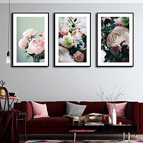 Mua Bộ 3 tranh canvas decor hoa hồng - DC014