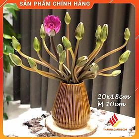 Mua Lọ hoa gốm Bát Tràng decor cao cấp 21 cm - Bình hoa trang trí cỡ vừa - Men nâu hỏa biến hổ phách