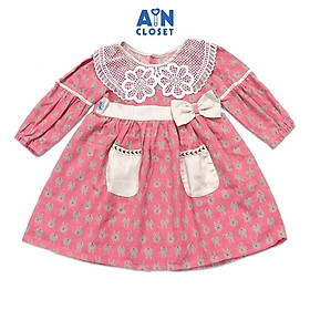 Đầm dài tay bé gái Thỏ hồng thô trà bông - AICDBGWMUYL4 - AIN Closet