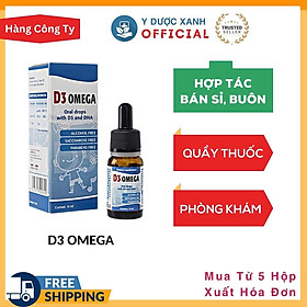 D3 OMEGA, 10ml, Bổ sung Vitamin D3, DHA cho bé - Y Dược Xanh