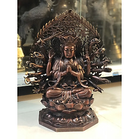 Mua Tượng phật chuẩn đề bằng đồng hun nâu cao 43cm